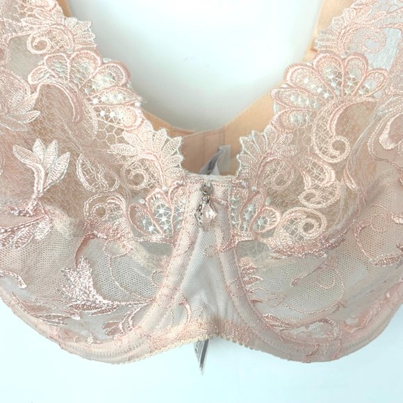 Lise Charmel Rose Lace Unpadded 3-Part Full Figure Bra 32G NWT - Picture 11 of 15